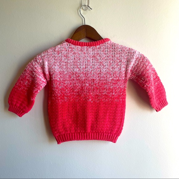 OshKosh Pink & White Knit Sweater 24 Months - Picture 3 of 3